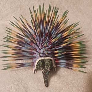 Hand Crafted Oaxacan Mexican Large Alebrije Wood Porcupine Colorful  Beautiful